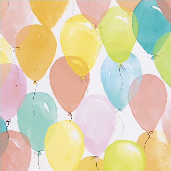 Presentpapper - pastellfärger - Ballonger - 5 m Presentpapper - pastellfärger - Ballonger - 5 m