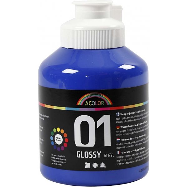 Skolfärg - Akryl - blå - blank - 500 ml Skolfärg - Akryl - blå - blank - 500 ml