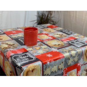 Vaxduk julbak motiv 140 cm