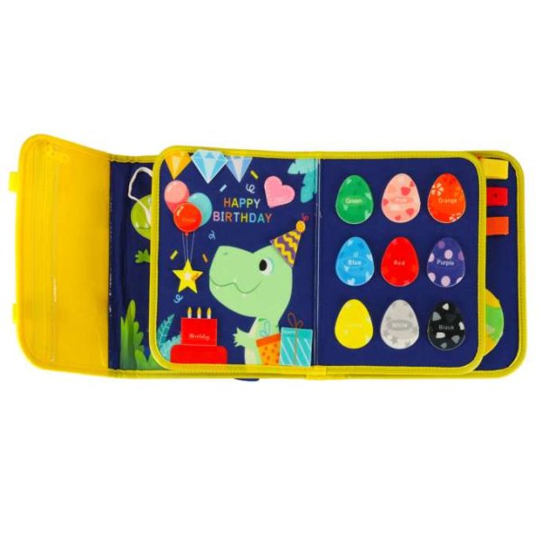 Sensorisk aktivitetstavle Dinosaurer 28 x 25 cm Blå - Rygsæktaske Sensorisk aktivitetstavle Dinosaurer 28 x 25 cm Blå - Rygsæktaske