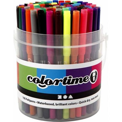 Colortime-pennor - mixade frger - 2 mm - 100 st