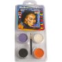 Ansiktsmalingssett Eulenspiegel Halloween/heks blandede farger 4 x 3,5 ml - 1 sett