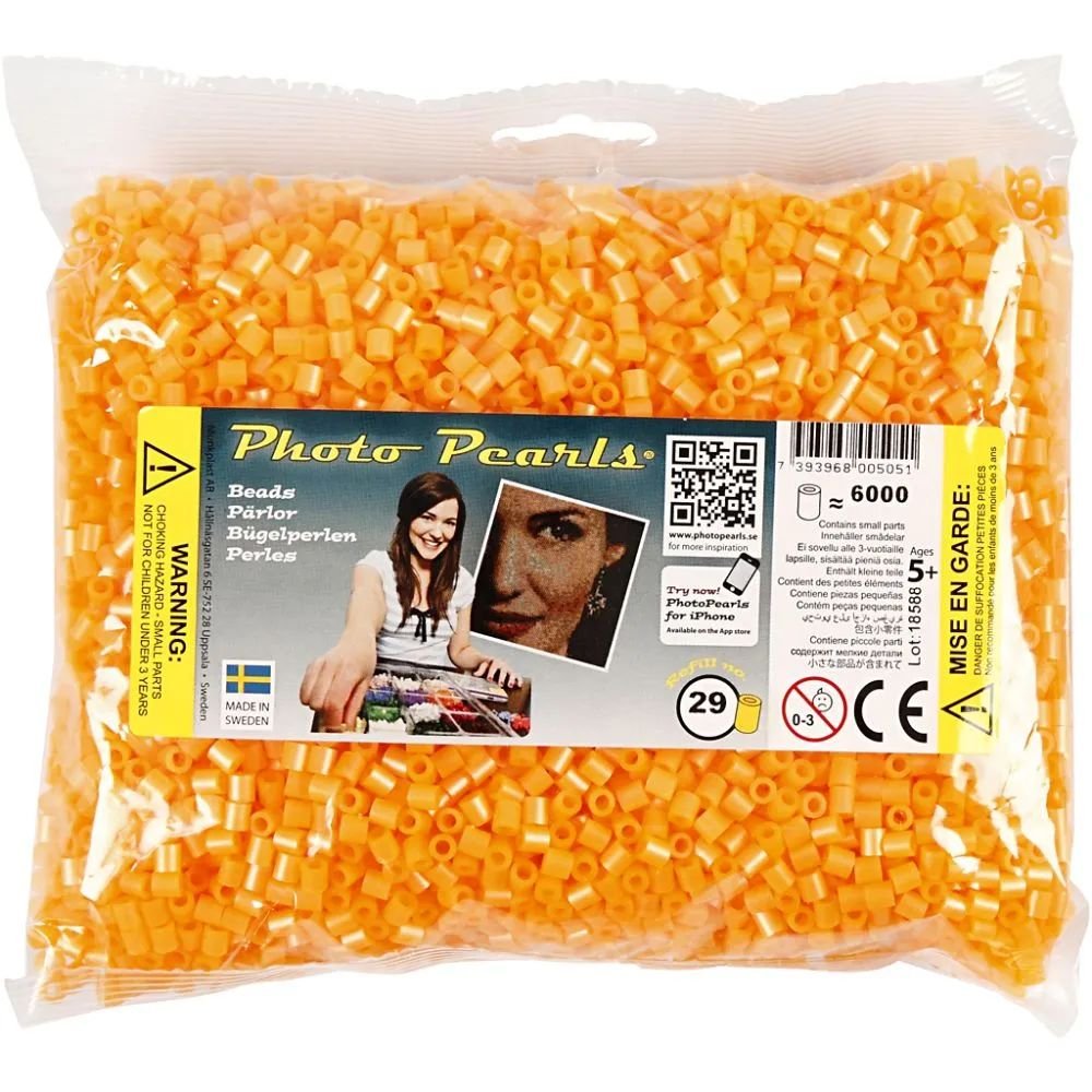 NABBI PhotoPearls - Abrikos (29) - 6000 stk - Photo Pearls, Perler & perleplader, Håndværk