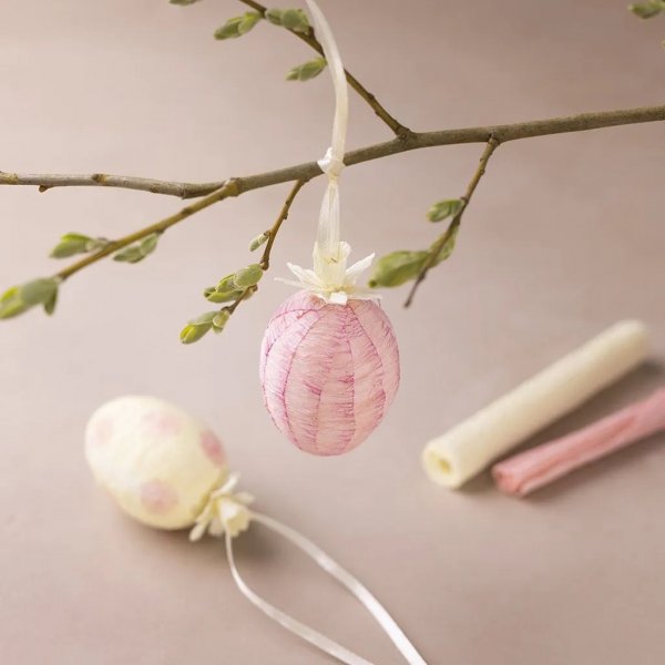 Mini DIY Kit Kräppapper, ljusrosa, ljusgul, Ägg Mini DIY Kit Kräppapper, ljusrosa, ljusgul, Ägg