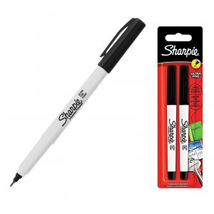 Fiberpen Sharpie Permanent - Ultra Fin Sort - 2-pak