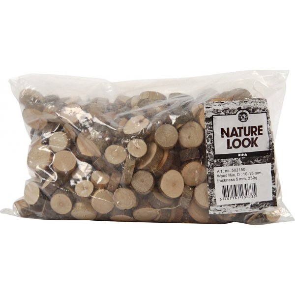 Träskivor - Ø10-15 mm - 230 g Träskivor - Ø10-15 mm - 230 g