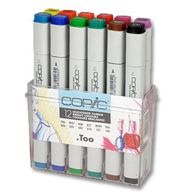 Copic Marker set - 12 pennor - Ljusa färger