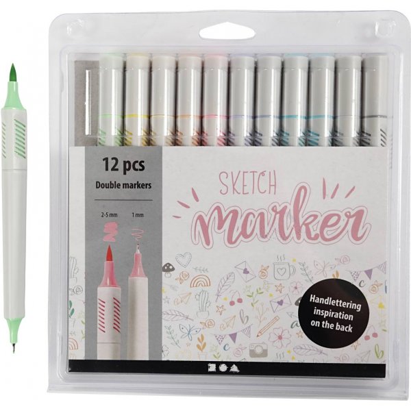 Sketch markers - pastellfärger - 12 st Sketch markers - pastellfärger - 12 st