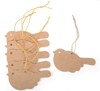 Set med 6 fåglar i MDF 14 x 7 cm Set med 6 fåglar i MDF 14 x 7 cm