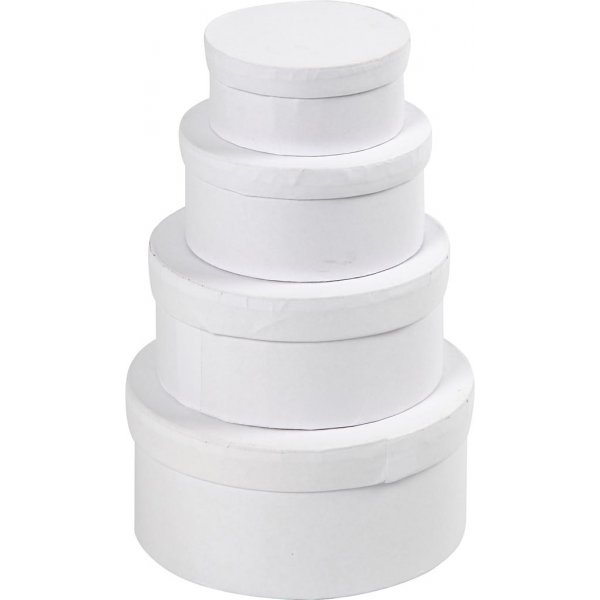 Runda Pappaskar - vit - 4 st Runda Pappaskar - vit - 4 st