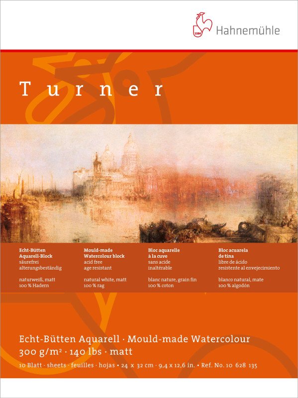 Akvarelblok Hahnemühle Wturner 300 g Mat - 24x32 cm - Akvarelpapir, Blok