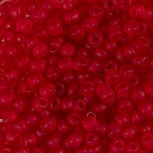 Rocaillepärlor matta frozen 4 mm Röd 25 g Rocaillepärlor matta frozen 4 mm Röd 25 g