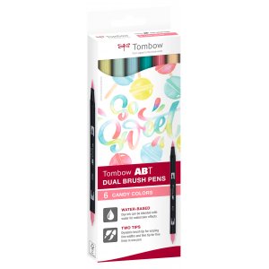 Tombow ABT dobbeltbørstepen Candy 6-pak Tombow ABT dobbeltbørstepen Candy 6-pak