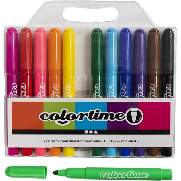 Colortime-pennor - standardfärger - 2 mm - 12 st Colortime-pennor - standardfärger - 2 mm - 12 st