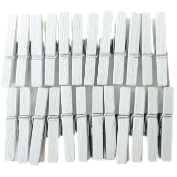 Träklämmor vita 25 mm, 24-pack Träklämmor vita 25 mm, 24-pack