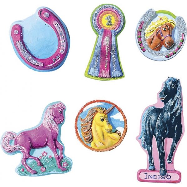 Gjut och måla hästar med glitter Gjut och måla hästar med glitter