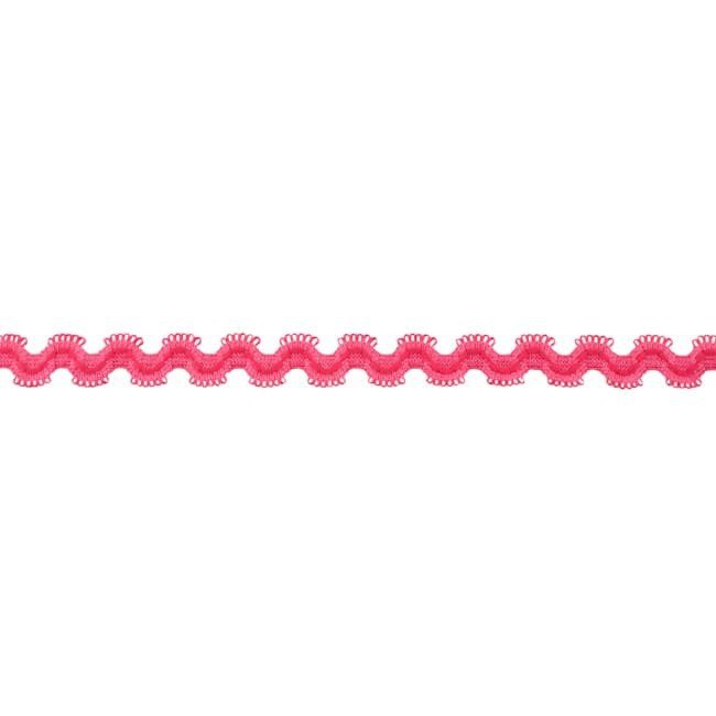 Bort/kantbånd - Elastisk Ric Rac - Fuchsia - Rand, Bånd & dekorationsbånd, Tekstilbånd & snor