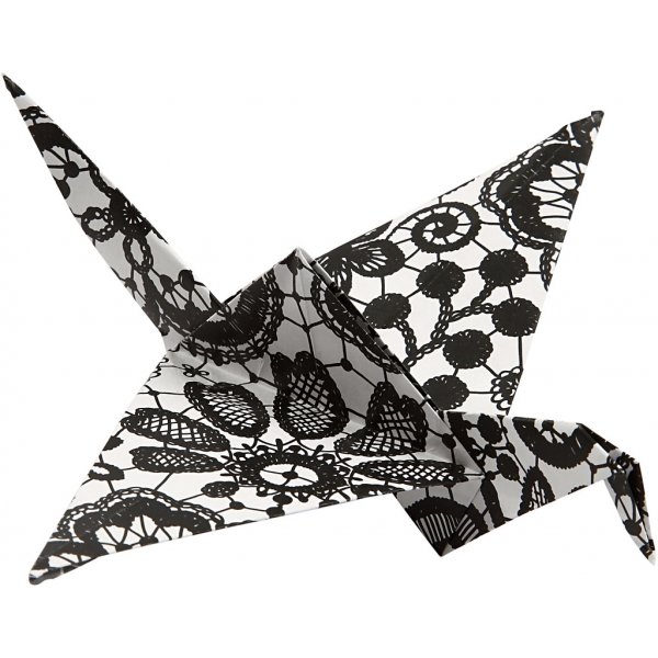 Origamipapper - svart/vit - 15 x 15 cm - 50 ark Origamipapper - svart/vit - 15 x 15 cm - 50 ark