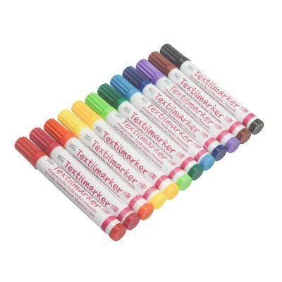 Tekstiltusjer Rund (2-4 mm) - 12 farger