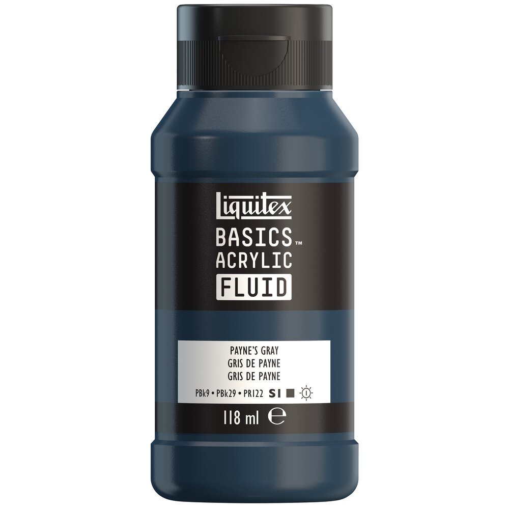 Akrylfärg - Liquitex Basics Fluid - 118ml - Paynes Grey - Akrylfärger, Konstnärsfärger