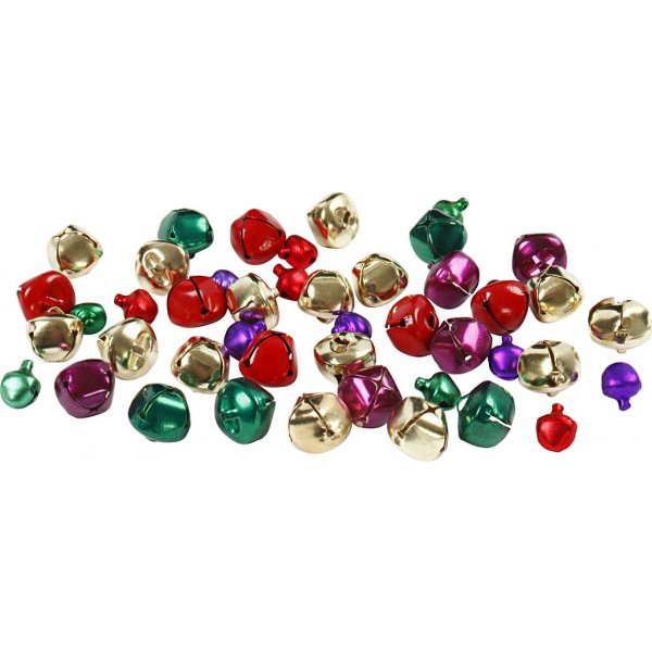 Bjällror - metallicfärger - 24 st - Ø10/14 mm Bjällror - metallicfärger - 24 st - Ø10/14 mm