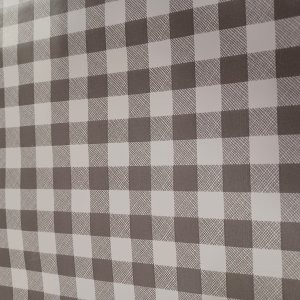 Vaxduk PVC gr� rutig 140 cm