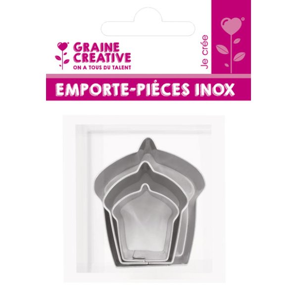 Miniutstickare i rostfritt stål, cupcake, 3-pack Miniutstickare i rostfritt stål, cupcake, 3-pack