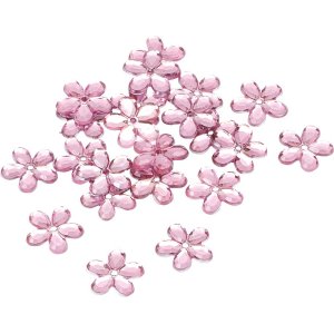 Dekorationsblommor i plast 1,2 cm, 120-pack
