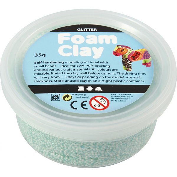 Foam Clay - ljusgrn - glitter - 35 g