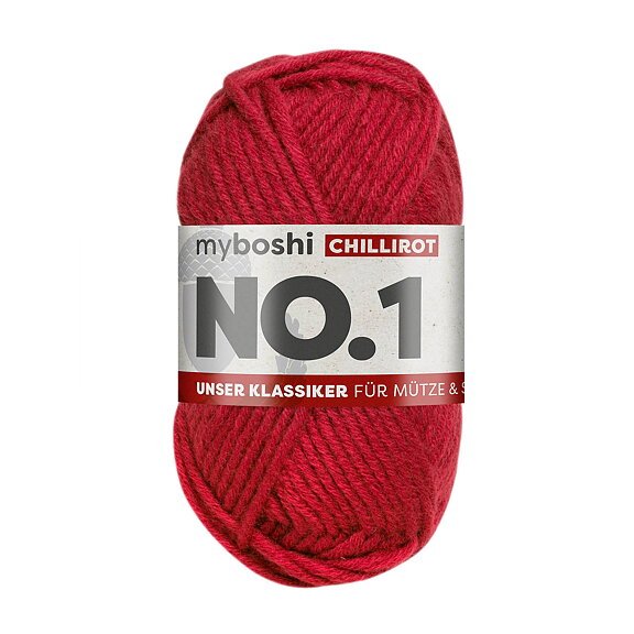 Myboshi No.1 - 50 g - Chili Rød - Myboshi garn, Garn, Strikke, hækle, knytte og væve