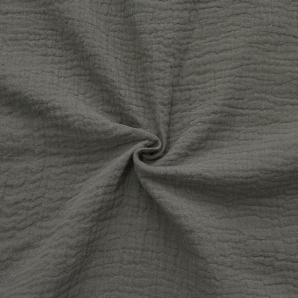 Bomullsmuslin Double Gauze – 130 cm - Taupe - Enfärgat bomullstyg, Bomullstyg, Tyger