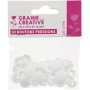 Set med 10 vita plastknappar med tryckknapp, storlek 20 (12,2 mm) Set med 10 vita plastknappar med tryckknapp, storlek 20 (12,2 mm)