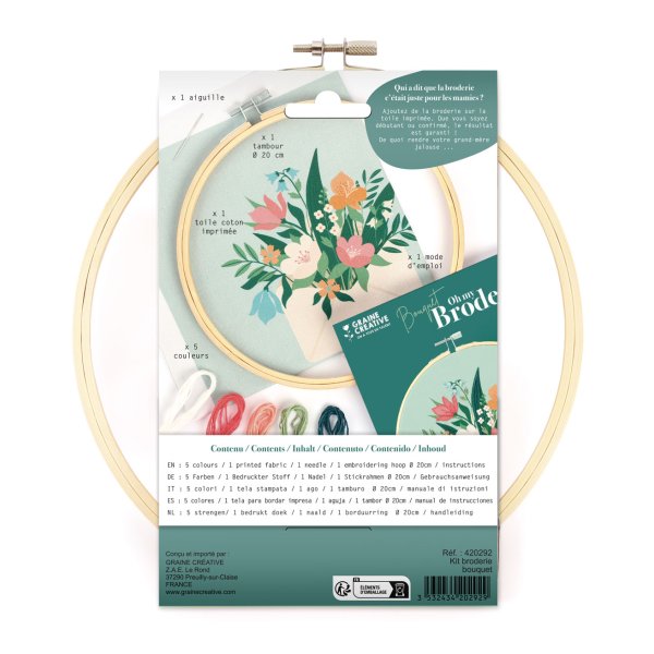Broderikit blomsterbukett � 20 cm