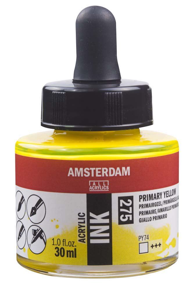 Akrylmarker Amsterdam 30 ml - Primary Yellow - Tusch & Blæk, Kunstnerfarver