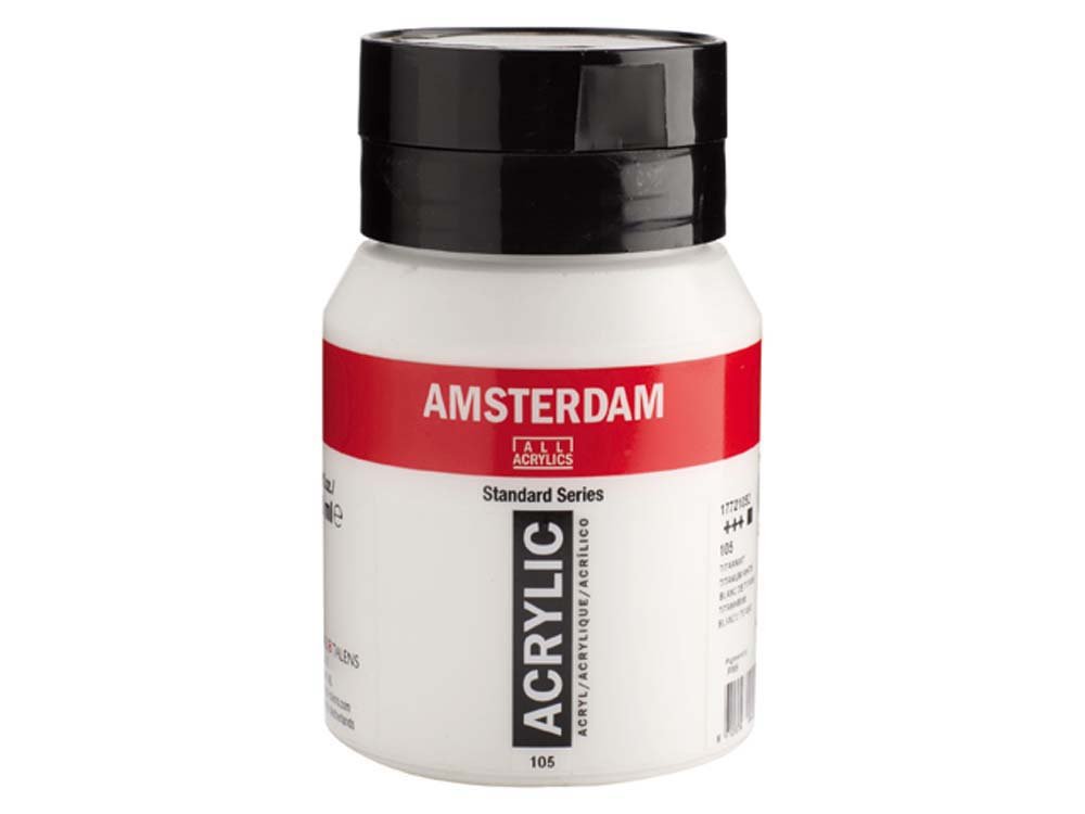 Amsterdam Akrylmaling 500 ml - Titanium White - Akrylfarver, Kunstnerfarver