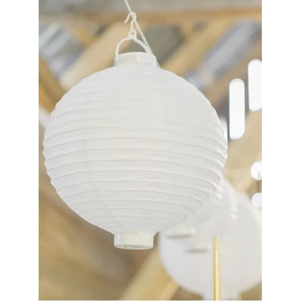 Papperslykta LED - Vit - 30 cm