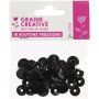 Set med 10 svarta plastknappar med tryckknapp, storlek 20 (12,2 mm) Set med 10 svarta plastknappar med tryckknapp, storlek 20 (12,2 mm)