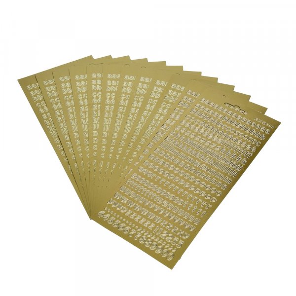 Hobbysticker 10 x 23 cm - guld Bokstver liten