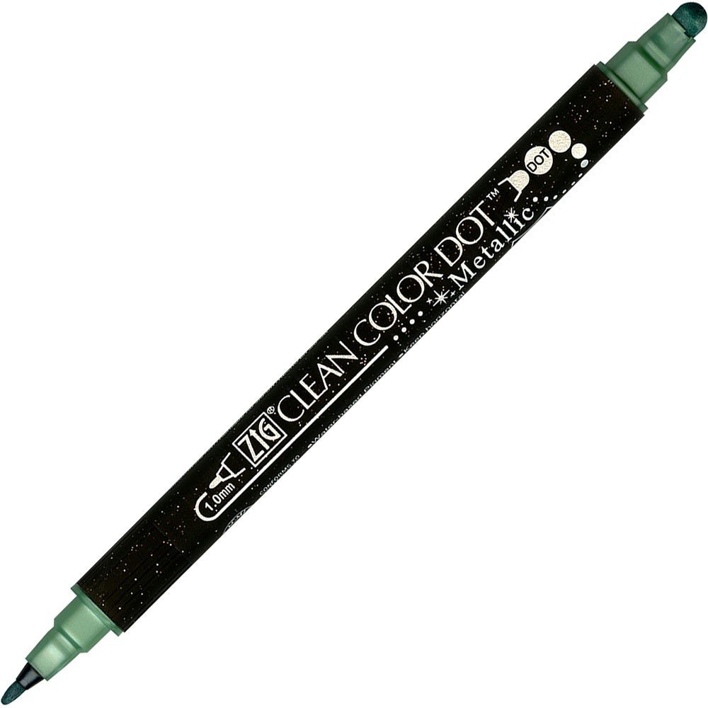 Pigmentpen ZIG Clean Color Dot - Metallic Green - Tuschpenne, Penne, Penne, kridt & tusch
