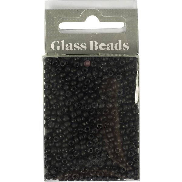 Rocaillepärlor 3 mm Matt Frozen Svart 25 g Rocaillepärlor 3 mm Matt Frozen Svart 25 g