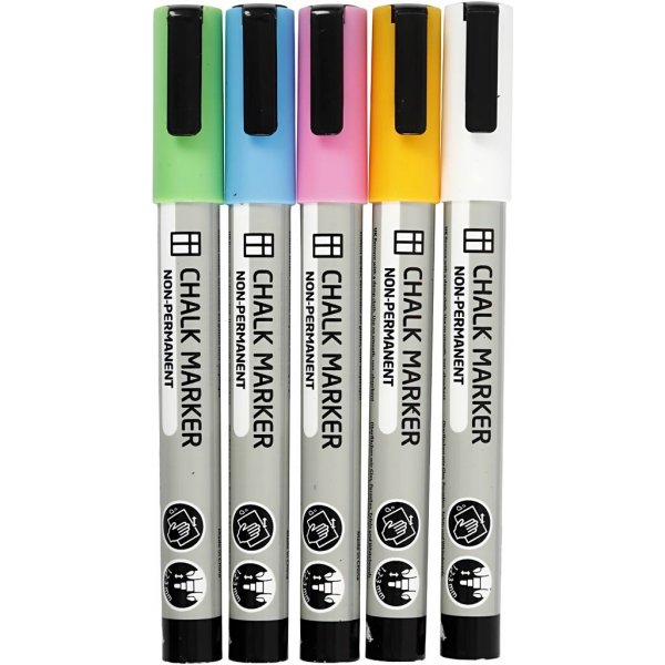 Chalk Markers - starka färger - 5 st Chalk Markers - starka färger - 5 st