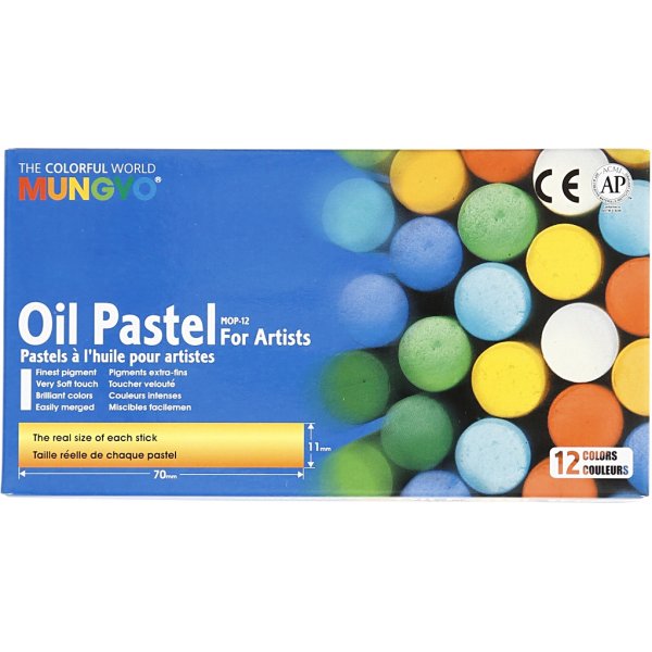 Mungyo Oljepastell - mixade färger - 12 st Mungyo Oljepastell - mixade färger - 12 st