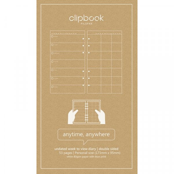 Veckoplan till Filofax Clipbook Personal - Odaterad