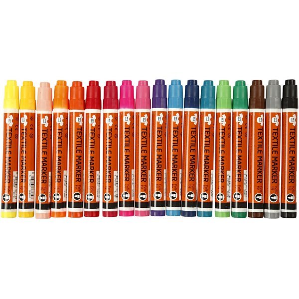 Textilpennor - mixade färger - 18 st Textilpennor - mixade färger - 18 st