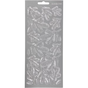 Klisterm�rker gren 10x23 cm s�lv - 1 ark