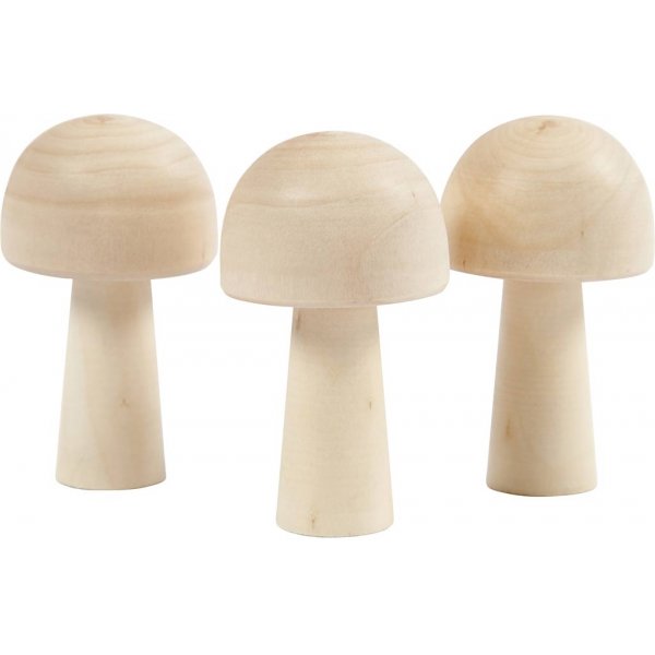 Svamp i trä - D2,9 cm - H5,2 cm - 3 st Svamp i trä - D2,9 cm - H5,2 cm - 3 st