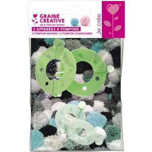 Set med 2 pompomverktyg Ø3,5 och Ø5,5 cm Set med 2 pompomverktyg Ø3,5 och Ø5,5 cm