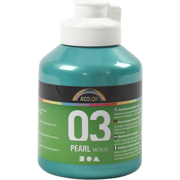 Skolfärg Akryl - Metallic - grön - metallic - 500 ml Skolfärg Akryl - Metallic - grön - metallic - 500 ml