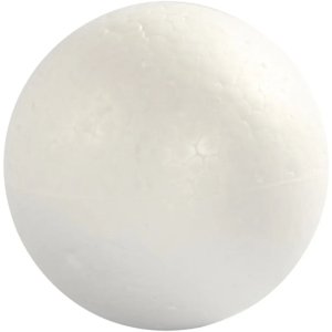 Kulor av frigolit - vit - �8 cm - 5 st
