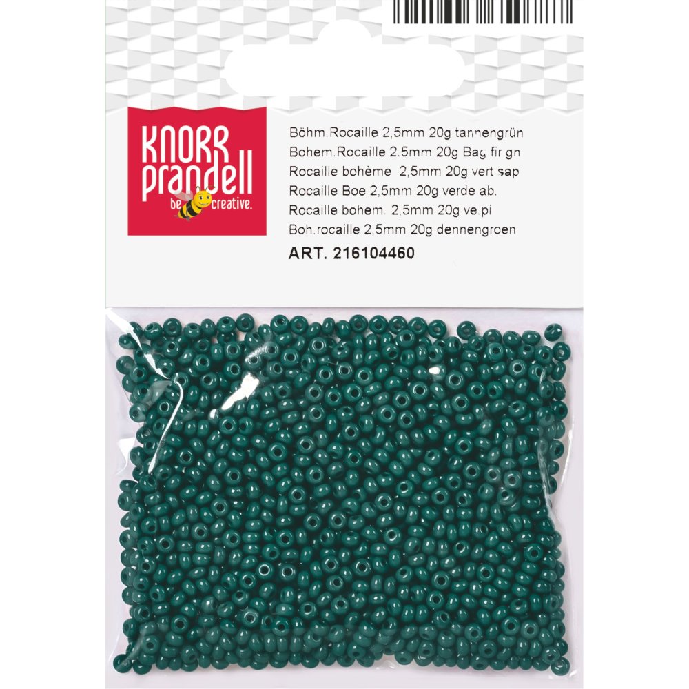 Bohemiska rocaillepärlor 2,5 mm 20 g grangrön - Mixar av rocaillespärlor, Rocaillespärlor, Pyssla